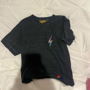 Aviator Nation charcoal tee shirt with lightning bolt